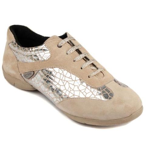 Portdance PD08 Fashion Zilver Craquelê Leer Danssneaker met, Sport en Fitness, Ballet, Verzenden