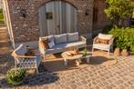 VDG Flora/Liv stoel-bank loungeset – Light rope/Teak, Tuin en Terras, Tuinsets en Loungesets, Verzenden, Nieuw, Hout, Loungeset