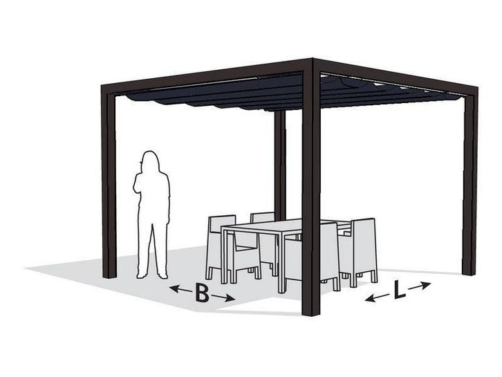 Nesling aluminium pergola optiva prosail 319 x 419 antraciet, Tuin en Terras, Schaduwdoeken, Nieuw