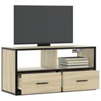 vidaXL Tv-meubel 80x31x39,5 cm bewerkt hout metaal sonoma, Verzenden, Nieuw, Overige houtsoorten