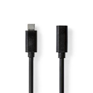 USB C verlengkabel | 1 meter | USB 3.0 (Zwart), Computers en Software, Pc- en Netwerkkabels, Nieuw, Verzenden
