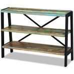 vidaXL Dressoir 3 schappen massief gerecycled hout, Huis en Inrichting, 100 tot 150 cm, Verzenden, Nieuw, 25 tot 50 cm
