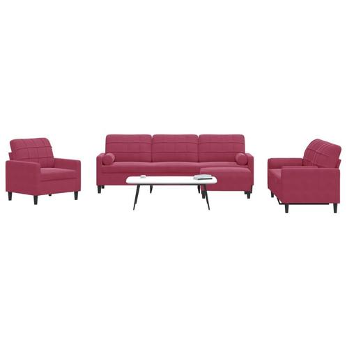 vidaXL 4-delige Loungeset met kussens en bolsters fluweel, Huis en Inrichting, Banken | Bankstellen, Nieuw, Stof, Vierpersoons of meer