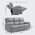 TRUUSK TV-fauteuil Relaxfauteuil Met Ligfunctie, 3-zitsbank, Huis en Inrichting, Banken | Bankstellen, Verzenden, Nieuw