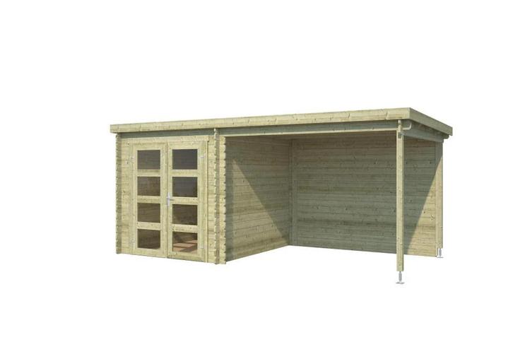 Outdoor Life Blokhut Helena Groen Geïmpregneerd 472 x 230 cm, Tuin en Terras, Tuinhuizen