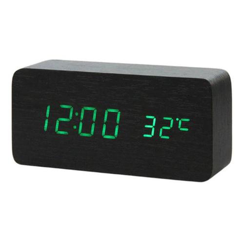 Houten Digitale LED Klok - Wekker Alarm  Snooze Temperatuur, Witgoed en Apparatuur, Wekkers, Nieuw, Verzenden