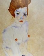 Egon Schiele - Sitzender blauer Akt - Artprint