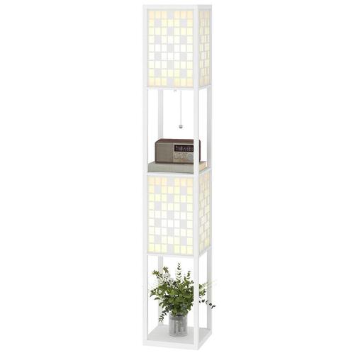 Staande lamp - Modern design - Met planken - Zwart, Huis en Inrichting, Lampen | Vloerlampen, Nieuw, Stof, Ophalen of Verzenden