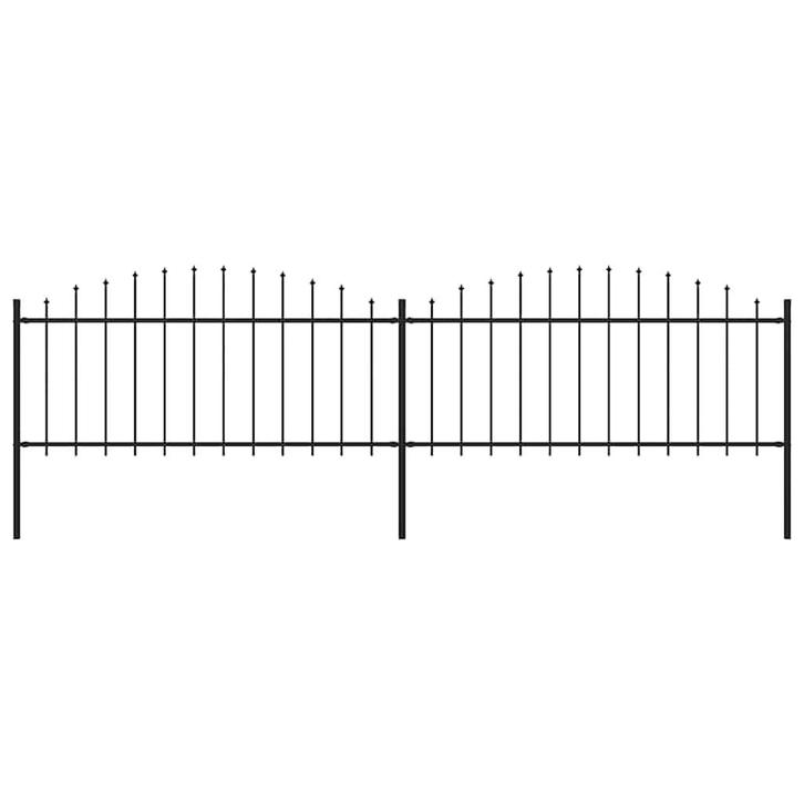 vidaXL Tuinhek met speren bovenkant (0,5-0,75)x3,4 m staal, Tuin en Terras, Schuttingen, Nieuw, IJzer, Minder dan 1 meter, Verzenden