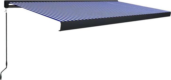 vidaXL Luifel met handmatige bediening 500x300cm blauw en, Caravans en Kamperen, Kampeeraccessoires, Gebruikt, Ophalen of Verzenden