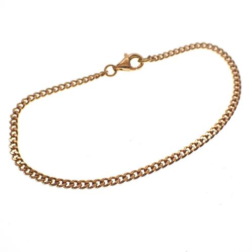 Gouden gourmet schakel armband | 19 cm, Sieraden, Tassen en Uiterlijk, Armbanden, Goud, Gebruikt, Goud, Verzenden