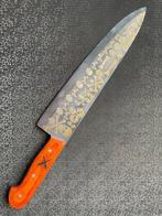 Orange Wave Patterned Chef’s Knife - Tafelmes - Hout, Staal, Antiek en Kunst