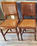 Eetkamerstoel - Hout en stro uit Wenen - Twee vintage