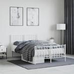 vidaXL Bedframe met hoofd- en voeteneinde metaal wit 120x200, Verzenden, Wit, Nieuw, Twijfelaar