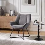 Ergonomische Linnen Loungestoel met Metalen Frame, Huis en Inrichting, Stoelen, Verzenden, Nieuw