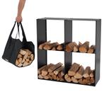 Houtopslag | Brandhoutrek | Houtrek | 80x28x80cm | Staal, Verzenden
