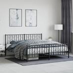 vidaXL Bedframe met voetbord zonder matras metaal zwart, Eenpersoons, Verzenden, Zwart, Nieuw