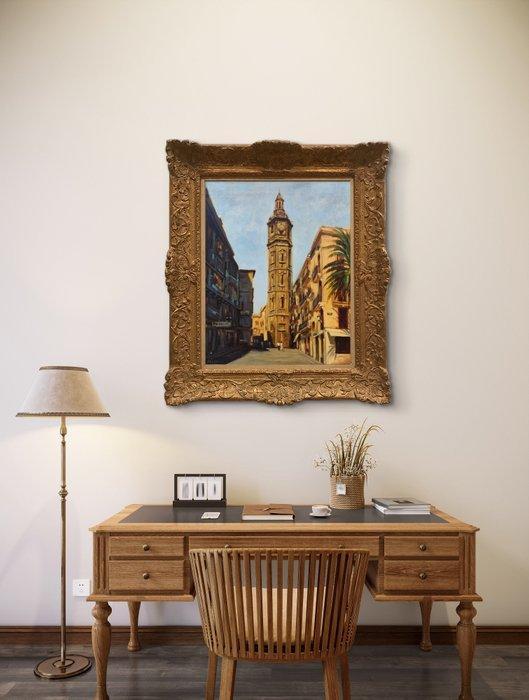 Escuela valenciana (XX) - Torre de Santa Catalina, Valencia, Antiek en Kunst, Kunst | Schilderijen | Klassiek