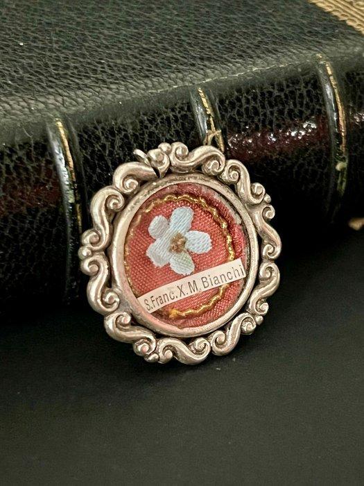 Reliekhouder - Legering, Glas, Textiel - 1850-1900 - Saint, Antiek en Kunst, Kunst | Niet-Westerse kunst