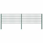 vidaXL Schuttingpaneel met palen ijzer 349x80 cm groen, Tuin en Terras, Schuttingen, Verzenden, Nieuw, IJzer, Minder dan 1 meter