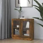 vidaXL Vitrinekast 82,5x30,5x80 cm bewerkt hout gerookt, Huis en Inrichting, Kasten | Boekenkasten, Verzenden, Nieuw, 50 tot 100 cm