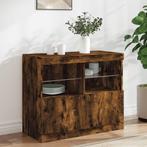 vidaXL Dressoir met LED-verlichting 81x37x67 cm gerookt, Verzenden, Nieuw, 50 tot 100 cm, 25 tot 50 cm