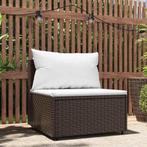 vidaXL Tuinmiddenbank met kussens poly rattan bruin, Tuin en Terras, Tuinsets en Loungesets, Verzenden, Nieuw, Rotan
