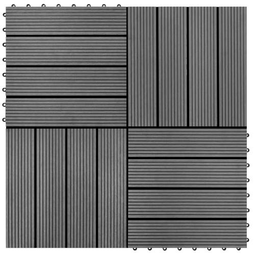 vidaXL HKC tegels grijs 30x30 cm 1m² 11 st, Doe-het-zelf en Verbouw, Vloerdelen en Plavuizen, Nieuw, Verzenden
