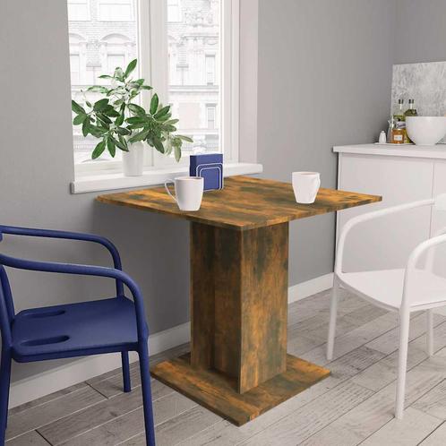 vidaXL Eettafel 80x80x75 cm bewerkt hout gerookt eiken, Huis en Inrichting, Tafels | Eettafels, Nieuw, Verzenden