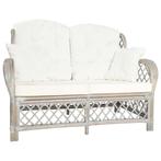 vidaXL Tweezitsbank rattan grijs, Huis en Inrichting, Verzenden, Riet of Rotan, Minder dan 150 cm, Nieuw