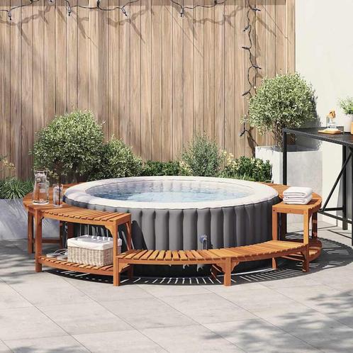 vidaXL Ronde Hot Tub Omheining Bruin Ø275 cm Massief, Tuin en Terras, Zwembad-toebehoren, Nieuw, Verzenden
