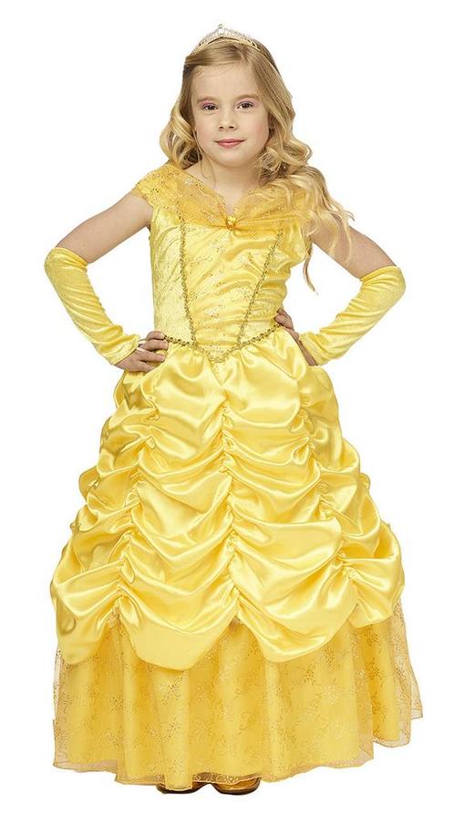 Gele Prinsessenjurk Kind Fleur, Hobby en Vrije tijd, Feestartikelen, Nieuw, Ophalen of Verzenden