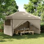 vidaXL Partytent inklapbaar pop-up met 4 zijwanden taupe, Tuin en Terras, Partytenten, Verzenden, Nieuw