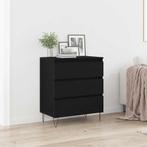 vidaXL Dressoir met lades 60x35x70 cm bewerkt hout zwart, Huis en Inrichting, Verzenden, Nieuw, Overige houtsoorten, Minder dan 50 cm