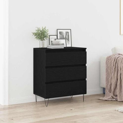 vidaXL Dressoir met lades 60x35x70 cm bewerkt hout zwart, Huis en Inrichting, Kasten | Dressoirs, Nieuw, Minder dan 50 cm, Overige houtsoorten