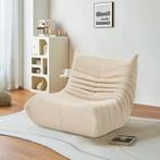 Bean Bag Zitbank Beige - Zitbank Fluwelen Togo Fauteuil Dupe, Verzenden, Nieuw, Eén