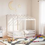 vidaXL Kinderbed met bedhuis 70x140 cm massief grenenhout, Verzenden, Nieuw, Wit, Hout
