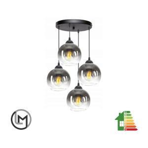 Hanglamp – Industrieel 4-Lichts Fade, Huis en Inrichting, Lampen | Hanglampen, Nieuw, Glas, Metaal, Verzenden