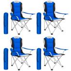 Kampeerstoel gestoffeerd - blauw, Set van 4, Verzenden, Nieuw