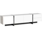 Wit/Zwart TV-meubel 190 cm – Lowboard met Lades en Deuren, Huis en Inrichting, Verzenden, Nieuw
