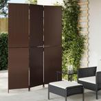 vidaXL Kamerscherm 3 panelen poly rattan bruin, Verzenden, Nieuw