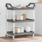 vidaXL Trolley 3-laags 81x41x92 cm aluminium grijs, Verzenden, Nieuw