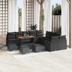vidaXL Tuin Sofa Set met kussen 14 pcs Zwart Poly riet, Verzenden, Nieuw, Rotan