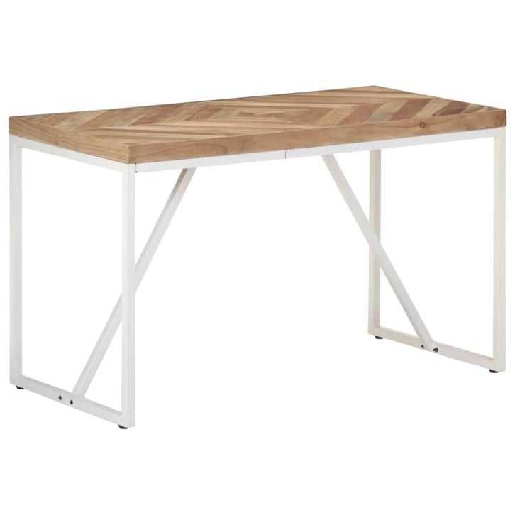 vidaXL Eettafel 120x60x76 cm massief acaciahout en mangohout, Huis en Inrichting, Tafels | Eettafels, Nieuw, Verzenden