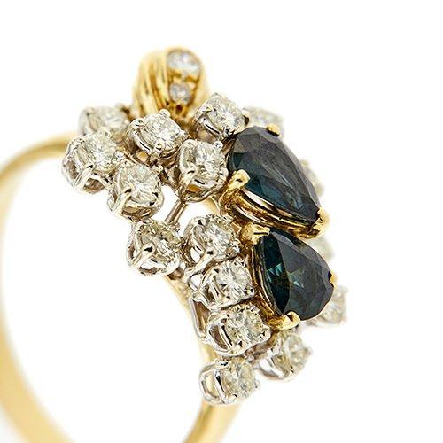 Statement ring - 18 karaat Geel goud, Witgoud Diamant, Sieraden, Tassen en Uiterlijk, Antieke sieraden