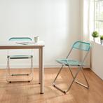 Klapstoel set van 4 Pornainen 74x46x47 cm lichtblauw transpa, Huis en Inrichting, Verzenden, Nieuw