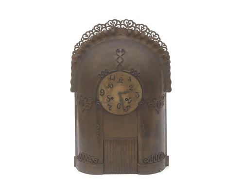 Een Art Nouveau metalen pendule, begin 20e eeuw, Huis en Inrichting, Woonaccessoires | Klokken, Gebruikt