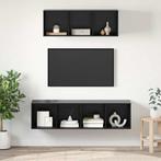 vidaXL TV-kast set 2 pcs Zwart eiken 37 x 37 x 142.5 cm, Huis en Inrichting, Minder dan 50 cm, Verzenden, Nieuw, Minder dan 100 cm