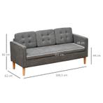 TRUUSK ® 3-zitsbank Stoffen Bank Dubbele Zitbank Afneembaar, Huis en Inrichting, Verzenden, Nieuw