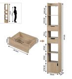 Smal Hoge Boekenkast met 6 Vakken, 2 Lades en Deur–Opbergka, Huis en Inrichting, Kasten | Boekenkasten, Verzenden, Nieuw